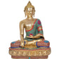 Brass Dhyan Mudra Buddha Statue - Handcrafted Spiritual Decor for Home and Office Decor - Meditating Buddha Idol (Height 22 Inch)