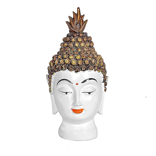 Resin Buddha Head in Polyresin Meditating Buddh Statue Idol for Home Decor l Height : 5.5 inch