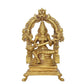 Brass Saraswati Seated on Lotus - Handcrafted Hindu Goddess Saraswati Idol for Home Decor and Pooja (Height 8.5 Inch)