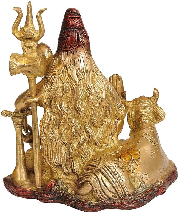 Brass Lord Shiva with Yoga Danda Height: 6 Inch Entryway Setting