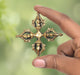 Brass Tibetan Buddhist Double Vishva-Vajra Dorje (Height: 3 Inch)