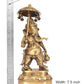 Brass Ganesha Holding Parasol in One Hand Statue Idol Sculpture Statue Home Decor (Height: 15 Inch)