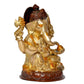 Brass Lord Ganesha Idol Statue Decorative Sculpture for Home Decor Office Mandir Pooja Showpiece (Height 8 Inch)