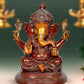 Brass Lord Ganesha Ganpati Idol Vinayak Religious Statue Murti Height 14 Inch