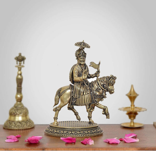 Superfine Brass Baba Ram dev Pir Murti  (Height 5 Inch) Mandir Setting