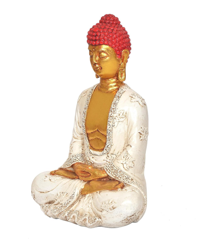 Resin Buddha Statue for Table Decor Living Room Home Decor and Office (Height: 9 Inch)