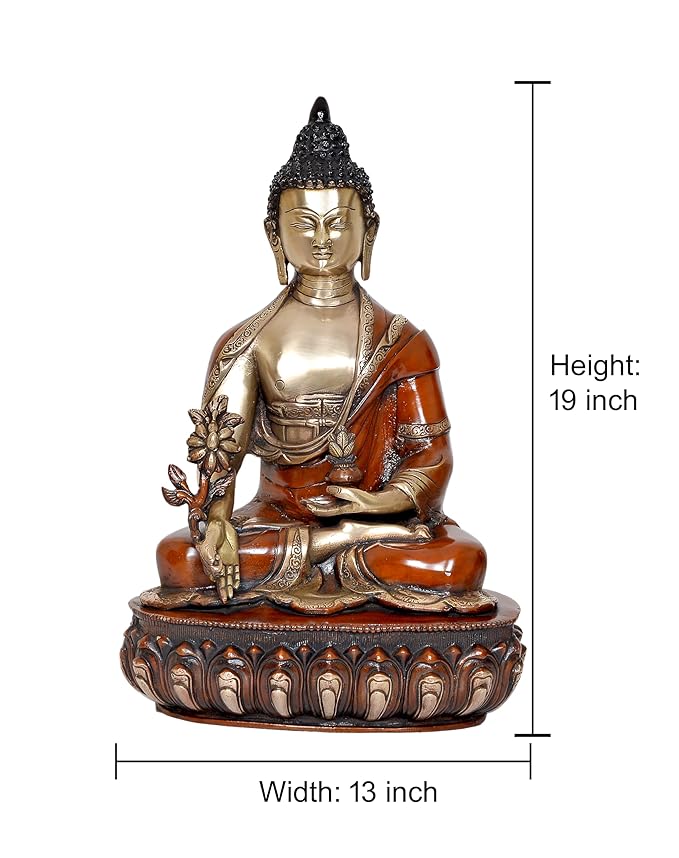 Brass Buddha, Statue Idol Buddha Religious Statue for Home & Office in Height :19 Inch