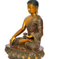 Brass Dhyan Mudra Buddha Statue - Handcrafted Spiritual Decor for Home and Office Decor - Meditating Buddha Idol (Height 12.5 Inch)