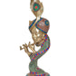 Brass Krishna Playing Flute with Peacock Mukut Idol Statue Sculpture for Home Mandir Pooja Decor Temple Gift (Height 21 inch)