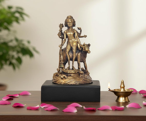 Panchaloha Brahma Vishnu Mahesh Idol Tridev God (Height:3 Inch)