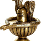 Shiva Linga with Shivas Snakes Crowning It - Brass Sculpture