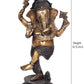 Brass Lord Four Hand Dancing Ganesha Idol Figurine Ganesha Idol for Home Office Temple Decorative Gift Item Multicolour Height 11 Inches