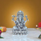 Bronze Lord Ganesha Sitting On Lotus Ganpati Idol Vinayak Religious Statue for Home Decor Mandir Pooja Decorative Showpiece, (Height 4 Inch)