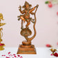 Brass Lord Ganesha Dancing on Serpent Shesha - Hindu Deity Idol for Puja and Gifts (Height 27 Inch)