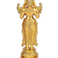 Brass Deep Lakshmi Brass Deep Lady Idol Brass Showpiece for Prosperity Happiness Golden Height 9.5 Inches