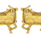 Brass Kamdhenu Cow Pair Wall Hanging Vastu Gau MATA Statues for Home Decor and Ofice Wall Decor Vastu Pooja Mandir Figurine (Height: 4 inch)