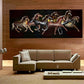 Seven Horses On Panel Wall Hanging Wall Decorative Showpiece Good for Vatu Home Decor Wall Decor Multicolour Height 24 Inches