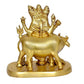 Brass Statue Hindu Trimurti Brahma Vishnu Mahesh Figurine Idol Dattatreya with Auspicious Cow : Lord Shiva Tridev for Home Temple Office Table Shop Height- 8 Inch