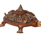 Brass Ashtalakshmi Shree Yantra on Tortoise Figurine Kachua Unique Home Decor Vastu Accent (Height: 6.5 inch)