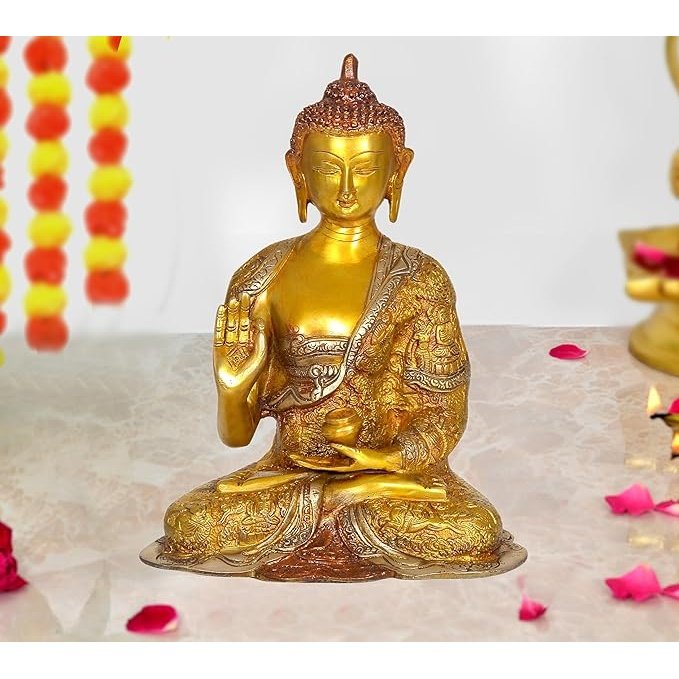 Brass Buddha Idol (Height : 18 Inches)