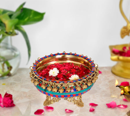 Elegant Brass Urli Traditional Indian Pot (Height : 8 Inches)