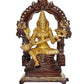 Brass Maa Saraswati Statue - Handcrafted Hindu Goddess Siting Saraswati Idol for Home Decor and Pooja Mandir (Height 8 Inch)