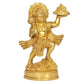 Brass Hanuman JI with Mountain Statue Idol Sculpture Statue Home Decor (Height: 9.5 Inch)