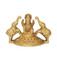 Brass Gaja Lakshmi Statue Laxmi with Elephants Home Temple Office Figurine Showpiece (Height 2.5 Inch)