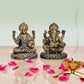 Brass Sitting Lakshmi Ganesh Idol Statue Murti for Diwali Pooja, Height : 3 inch