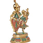 Brass Dancing Radha Krishna Idol Statue Showpiece for Puja Home Decor Mandir (Height 16 Inch)