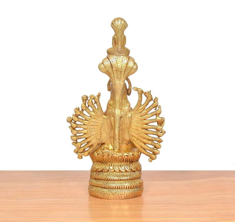 Brass Devi Padmavati Mother of Lord Mahavira Showpiece (Height 11 Inch)