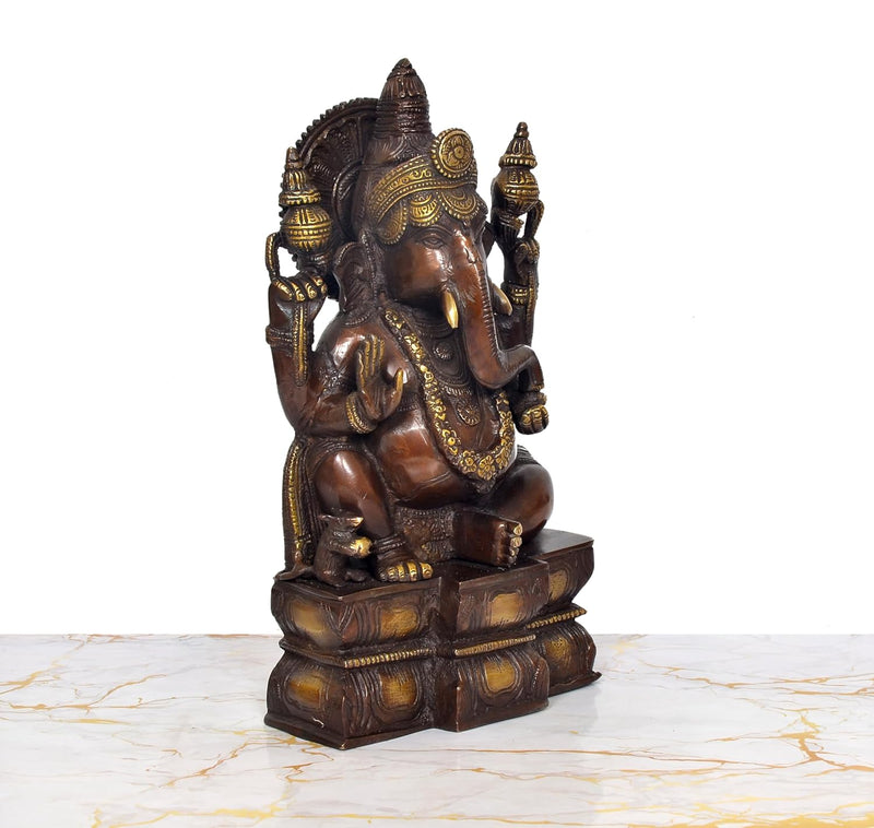 Brass Ganesha Idol (Height: 12 inch)