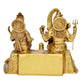 Brass Shiv Parivar Sitting Shiva Family Idol for Home Decor Pooja Mandir (Height 12 Inch)