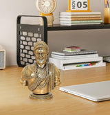 Bronze Chhatrapati Shivaji Maharaj bust statue with ornate turban and draped shawl