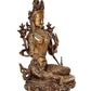 Brass Silver Tara Devi Buddha Religious Statue Home Decor (Height 12" Inch)