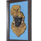 Brass Shreenathji Face Mask with Fram Idol Wall Hanging Good Luck for Temple Home Door Mandir and Office (Height 15 Inch)