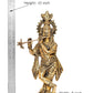 Brass Lord Krishna Idol Figurine Sculpture Playing Flute Statue, for Home Decor Mandir Pooja Decorative Showpiece, (Height 15 Inch)