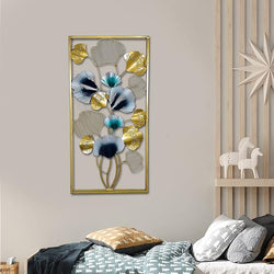 Metal Iron Iris Frame Flower Decorative Wall Hanging Wall Decor Living Room Decor Showpiece Gift Item Multicolour Height 40 Inches