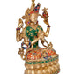 Brass Tara Devi Statue - Handcrafted Hindu Goddess Idol for Home Decor and Pooja (Height 14 Inch)