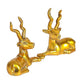 Brass Pair Sitting Hiran Deer Decorative Showpiece Home Office Table Decor Gift Item Golden Height 4 Inches