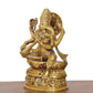 Brass Maa Saraswati Statue Handcrafted Hindu Goddess Saraswati Idol for Home Decor and Pooja (Height 8 Inch)