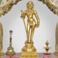 Brass Standing Lord Kartikeya Murugan Swaminatha Murti for Home Decor Pooja Mandir Decorative Showpiece Brass Murti (Height 11.5 Inch)