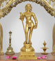 Brass Standing Lord Kartikeya Murugan Swaminatha Murti for Home Decor Pooja Mandir Decorative Showpiece Brass Murti (Height 11.5 Inch)