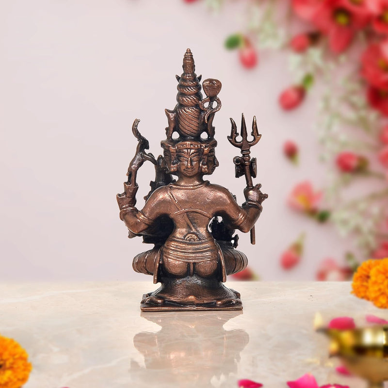 Copper Shiv Parivar Showpiece (Height 4 Inch)