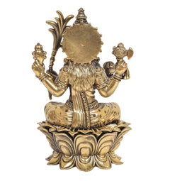 Superfine Brass Goddess Rajarajeshwari Statue Seated on Lotus – Tripura Sundari, Lalita Devi Murti, Traditional Hindu Sculpture for Home Temple & Mandir Décor (Height: 8 Inches)