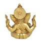 Brass Lord Ganesha Idol Sitting Ganesh Statue Decorative Sculpture for Home Decor Office Mandir Pooja Temple (Height 6 Inch)