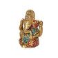 Brass Lord Ganesha Religious Statue Idol Ganesh Murti Home Decor Office Puja Height 4 Inch