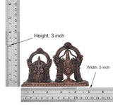 Copper Tirupati Balaji idol set measurements: height 3 inch, width 5 inch