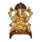 Brass Lord Ganesha Idol Ganesh Statue Decorative Sculpture for Home Office Mandir Pooja Showpiece (Height 7.5 Inch)