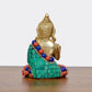 Brass Dhyan Mudra Buddha Statue Handcrafted Spiritual Decor for Home and Office Decor Meditating Buddha Idol (Height 3 Inch)